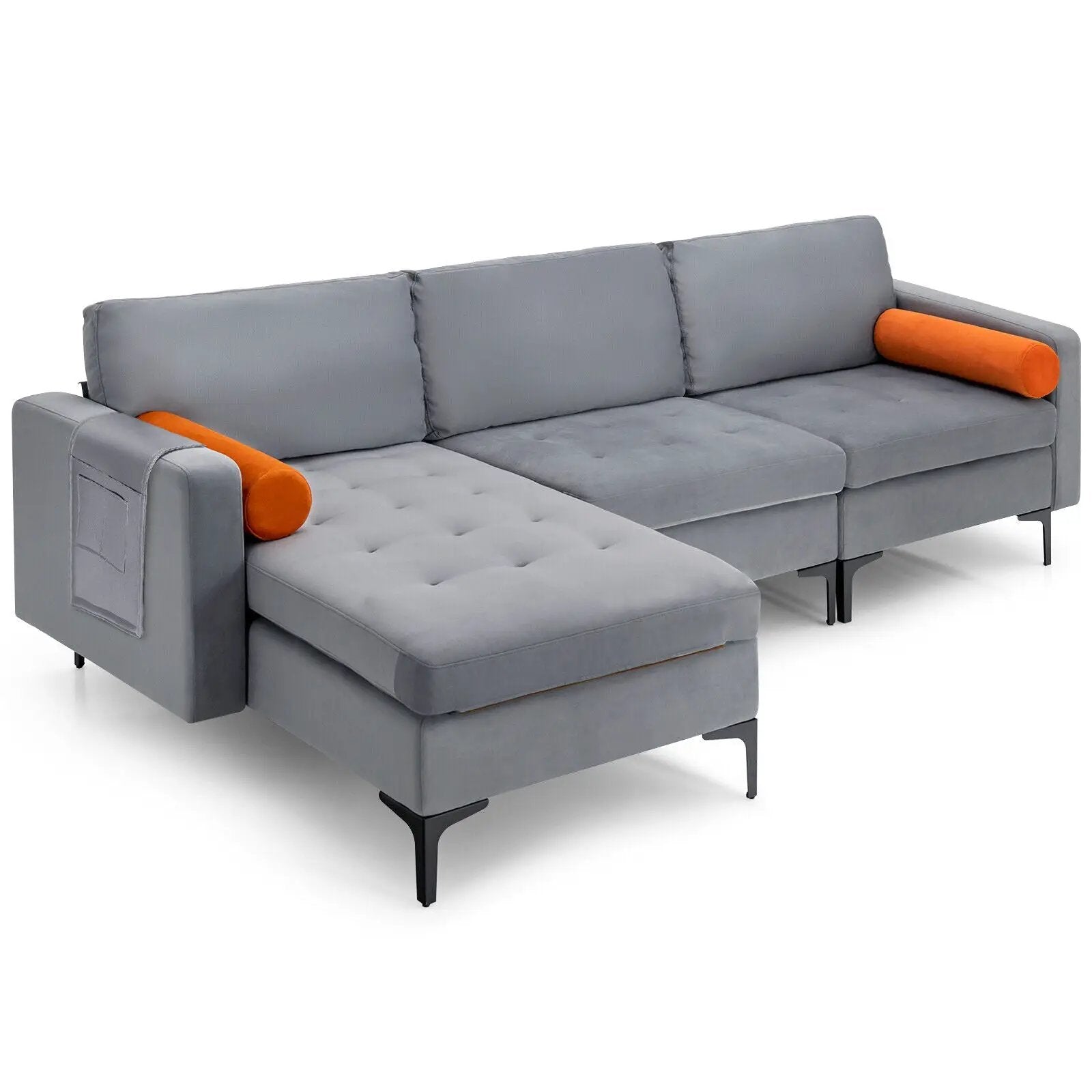 3-Seat L-Shaped Sectional Sofa with USB Ports & Storage by DirectDeals