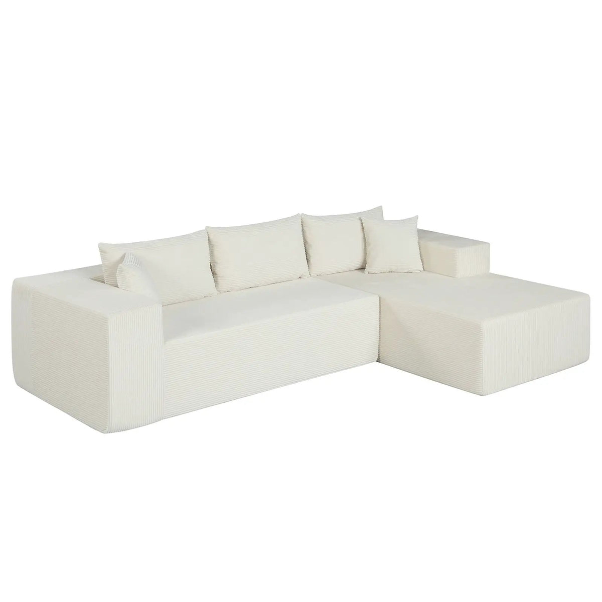 Modular Sectional Sofa Corduroy Upholstered L-shaped Sofa Couch with Deep Seats, photo 3 of 4