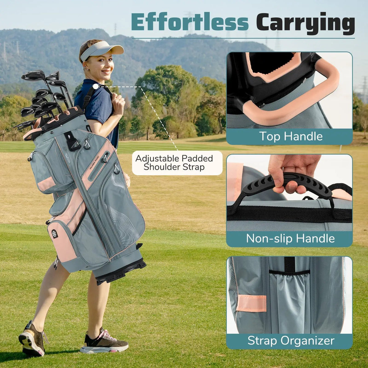 Molded Lock Top Golf Cart Bag with 14-Way Full Length Dividers and 11 Pockets, photo 28 of 36