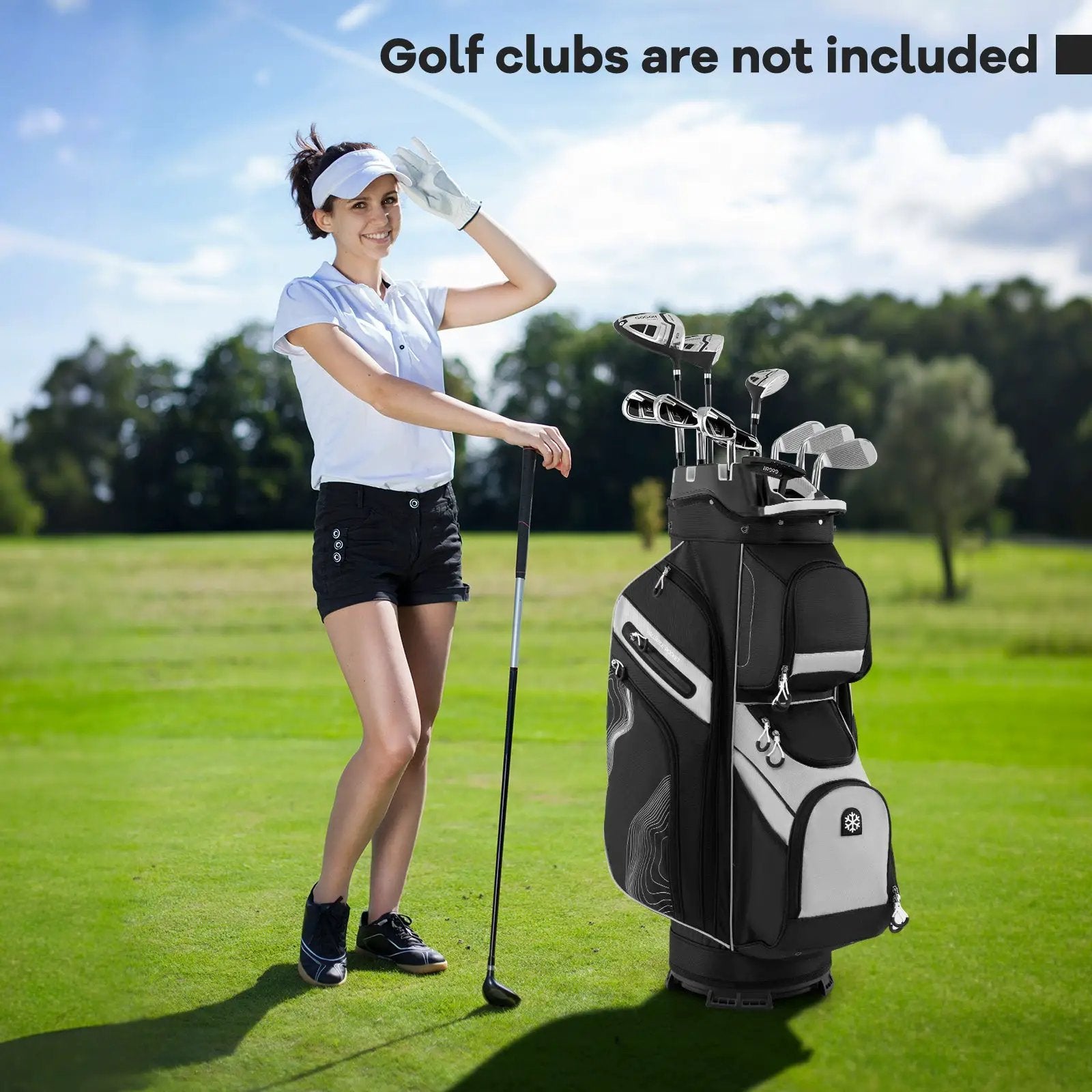 Molded Lock Top Golf Cart Bag with 14-Way Full Length Dividers and 11 Pockets by DirectDeals
