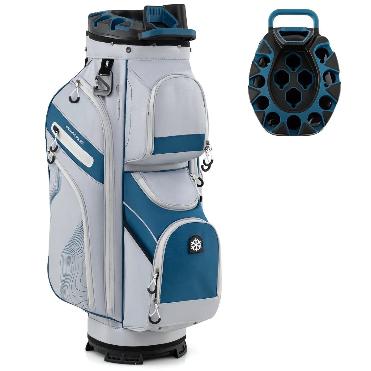 Molded Lock Top Golf Cart Bag with 14-Way Full Length Dividers and 11 Pockets, photo 9 of 36