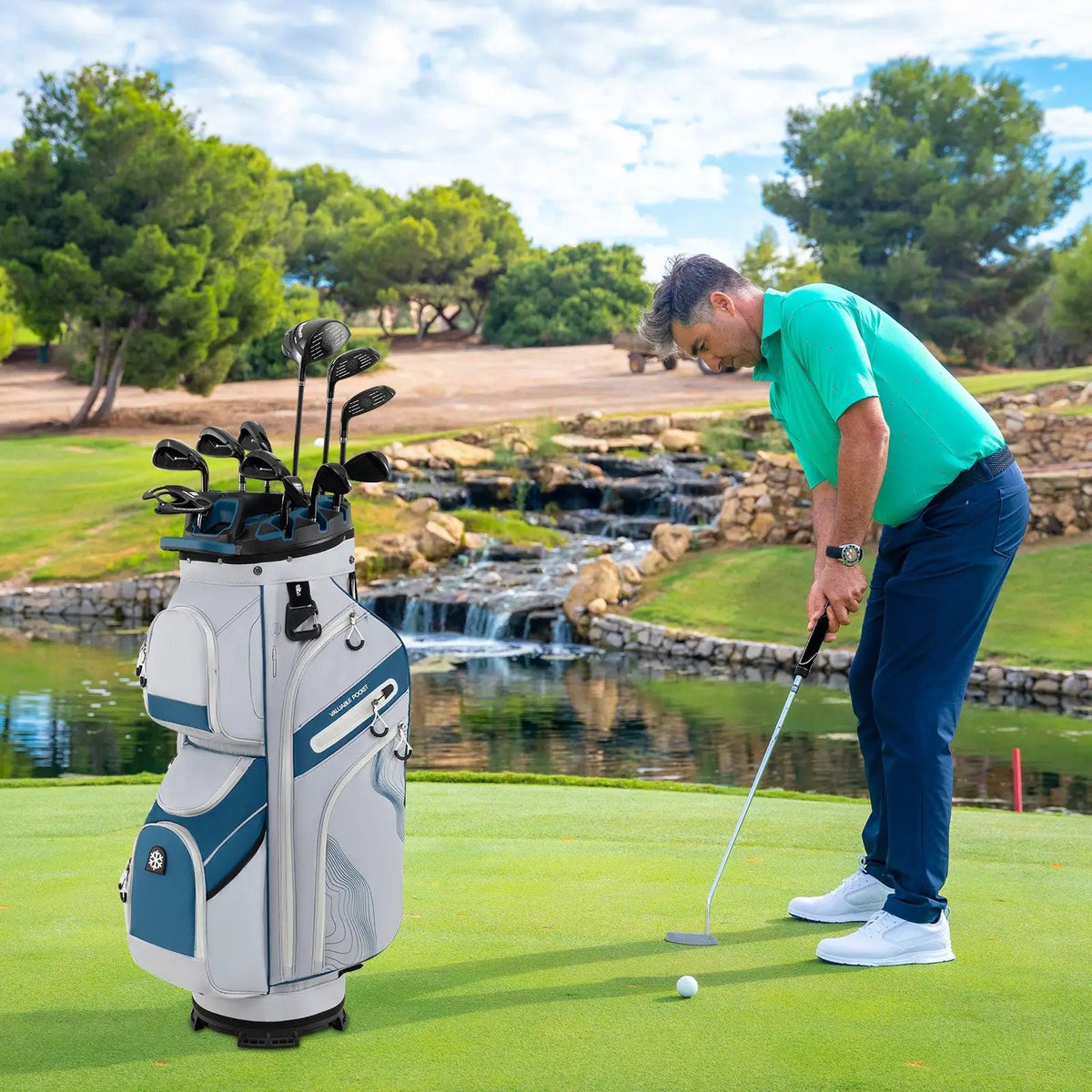 Molded Lock Top Golf Cart Bag with 14-Way Full Length Dividers and 11 Pockets, photo 5 of 36