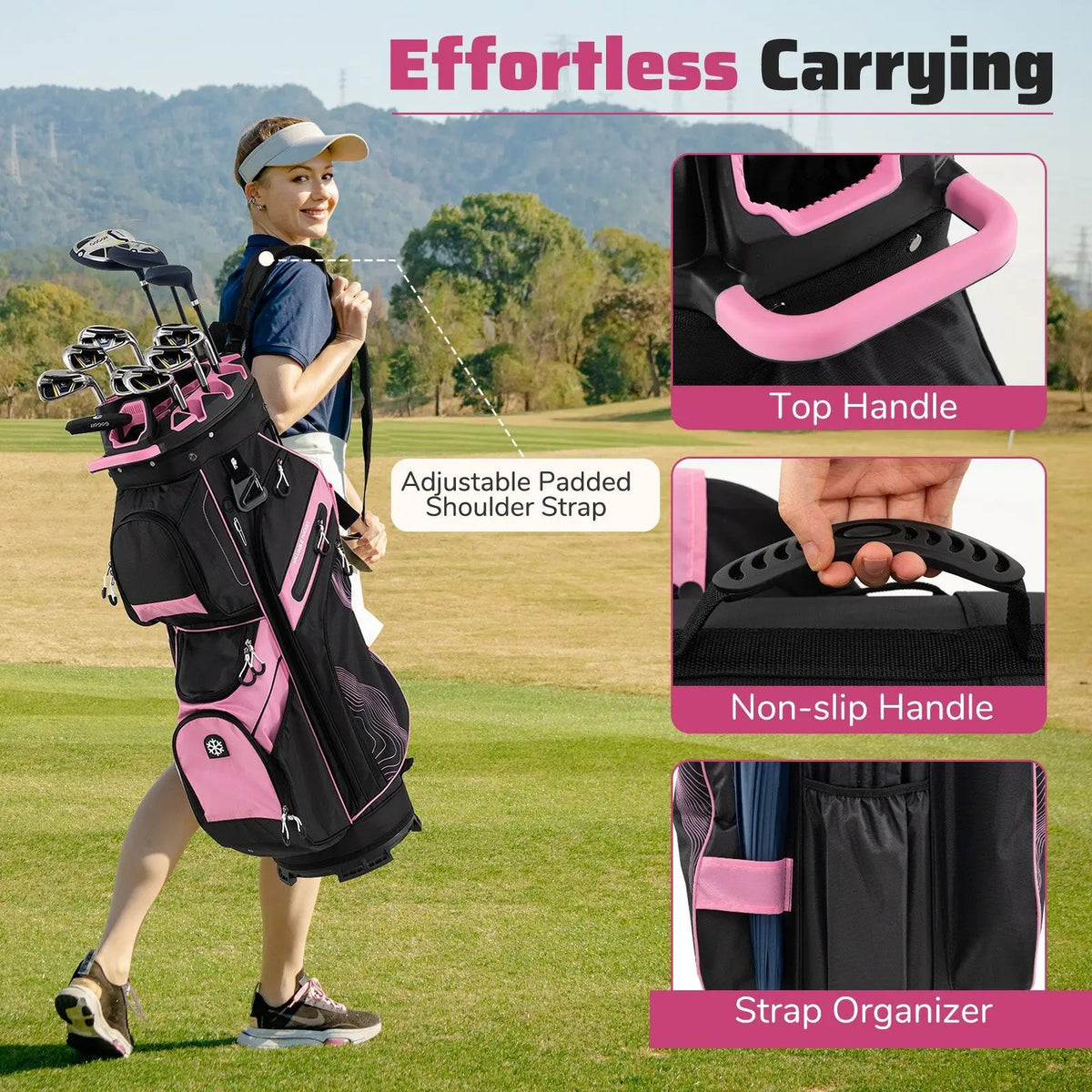 Molded Lock Top Golf Cart Bag with 14-Way Full Length Dividers and 11 Pockets, photo 32 of 36