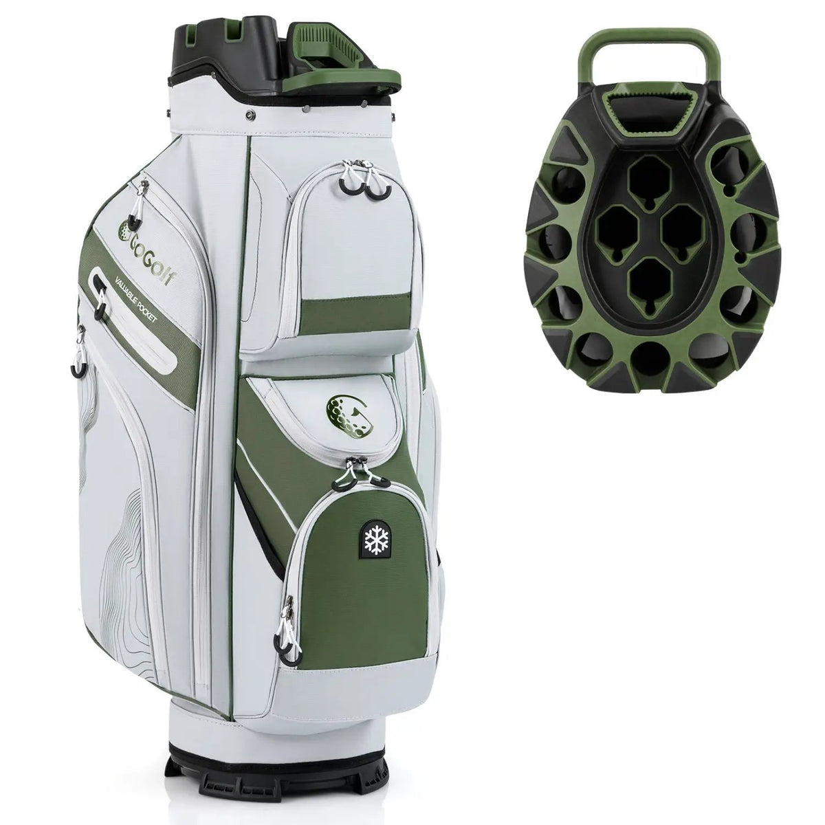 Molded Lock Top Golf Cart Bag with 14-Way Full Length Dividers and 11 Pockets, photo 34 of 36