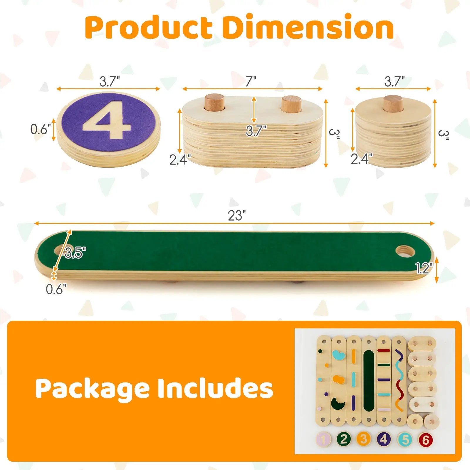 Montessori Balance Beam Set Wooden Balance Boards with Stepping Stones by DirectDeals