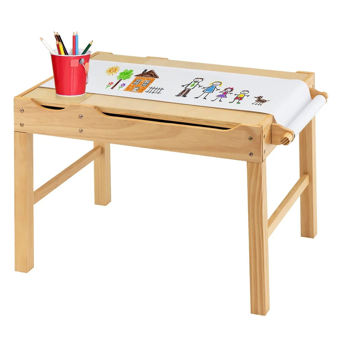 Wooden Kids Multi Activity Play Table with Storage Paper Roll, photo 9 of 9