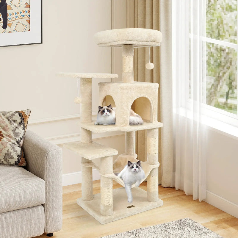 Multi-Level Cat Tower with 2-Door Condo and Padded Top Perch by DirectDeals