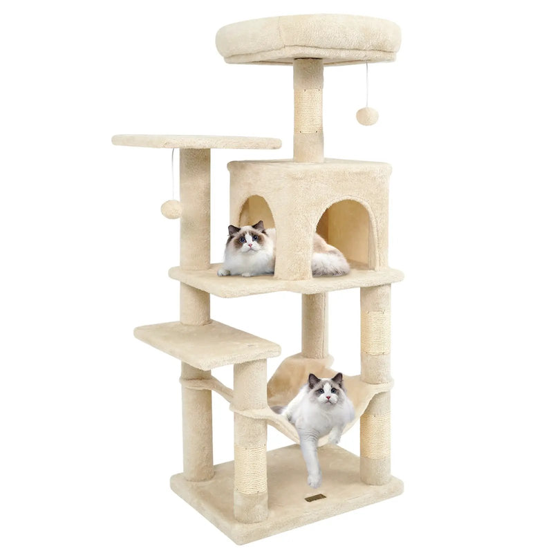 Multi-Level Cat Tower with 2-Door Condo and Padded Top Perch by DirectDeals
