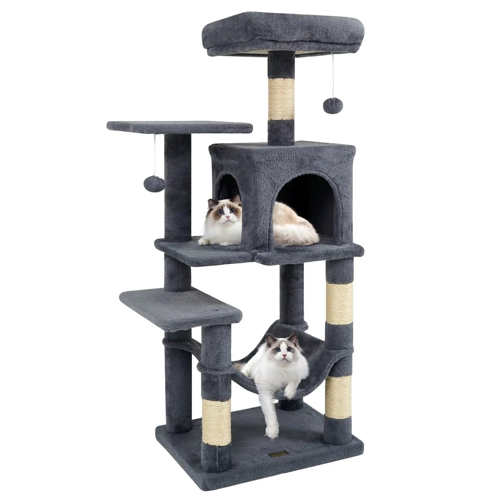 Multi-Level Cat Tower with 2-Door Condo and Padded Top Perch by DirectDeals
