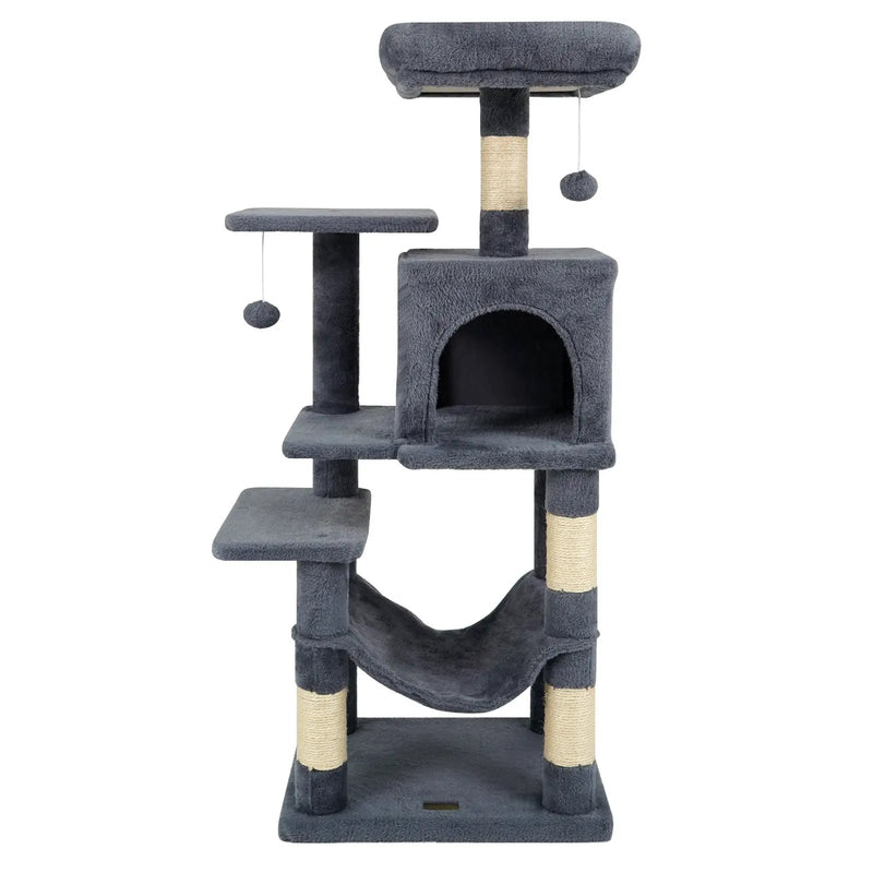 Multi-Level Cat Tower with 2-Door Condo and Padded Top Perch by DirectDeals