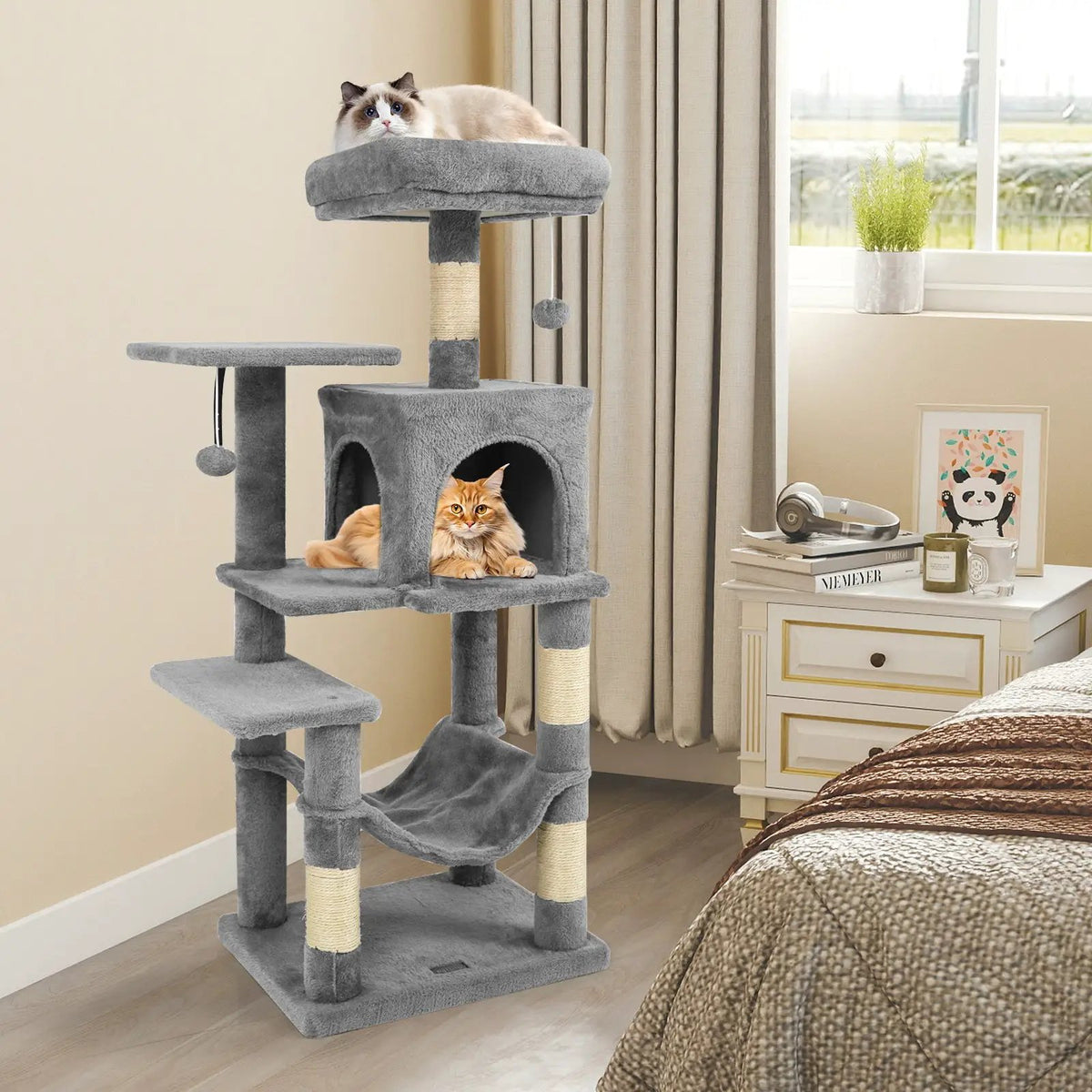 Multi-Level Cat Tower with 2-Door Condo and Padded Top Perch, photo 34 of 40