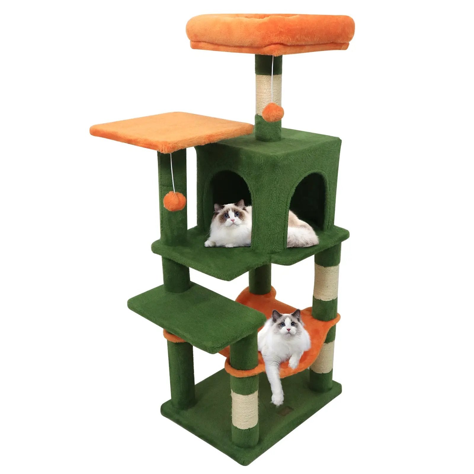 Multi-Level Cat Tower with 2-Door Condo and Padded Top Perch by DirectDeals
