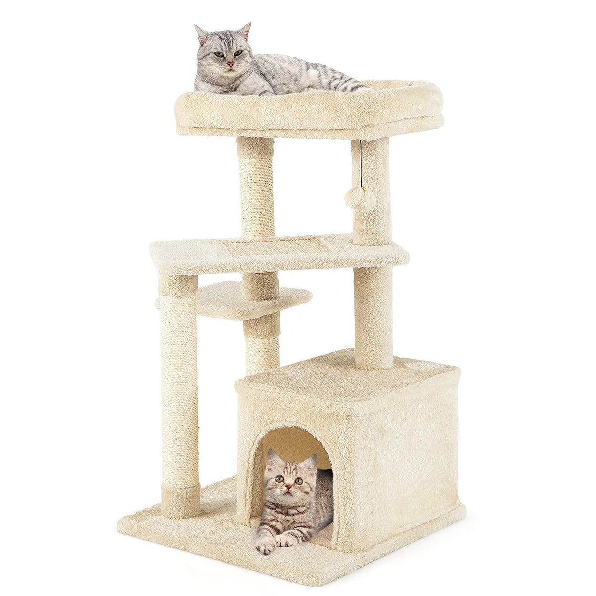 Cat Tree with Perch and Hanging Ball for Indoor Activity Play and Rest, photo 6 of 16