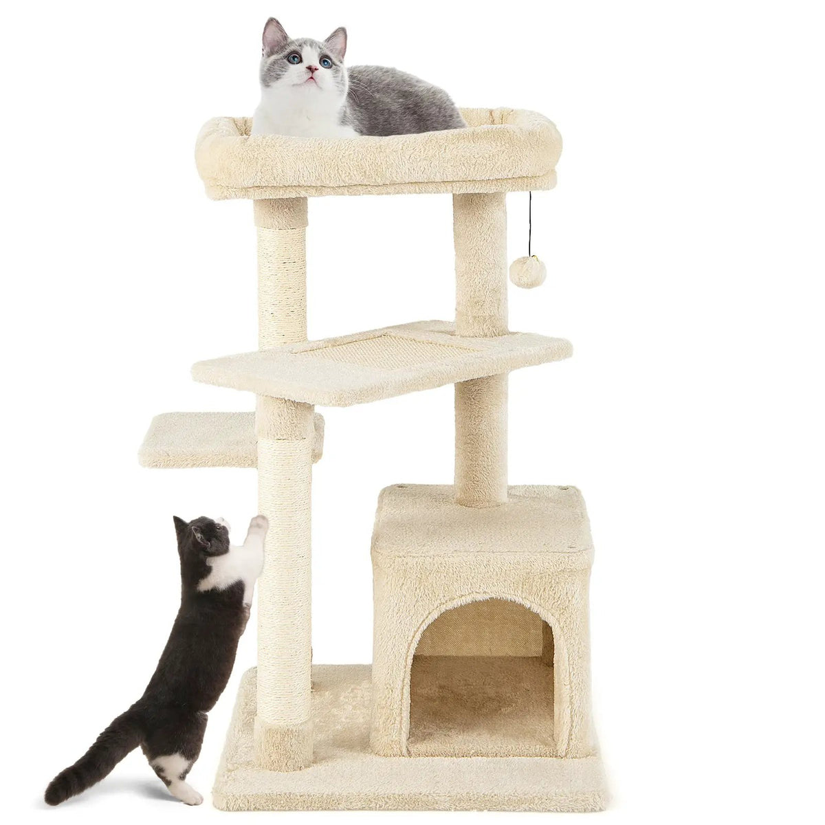 Cat Tree with Perch and Hanging Ball for Indoor Activity Play and Rest, photo 8 of 16