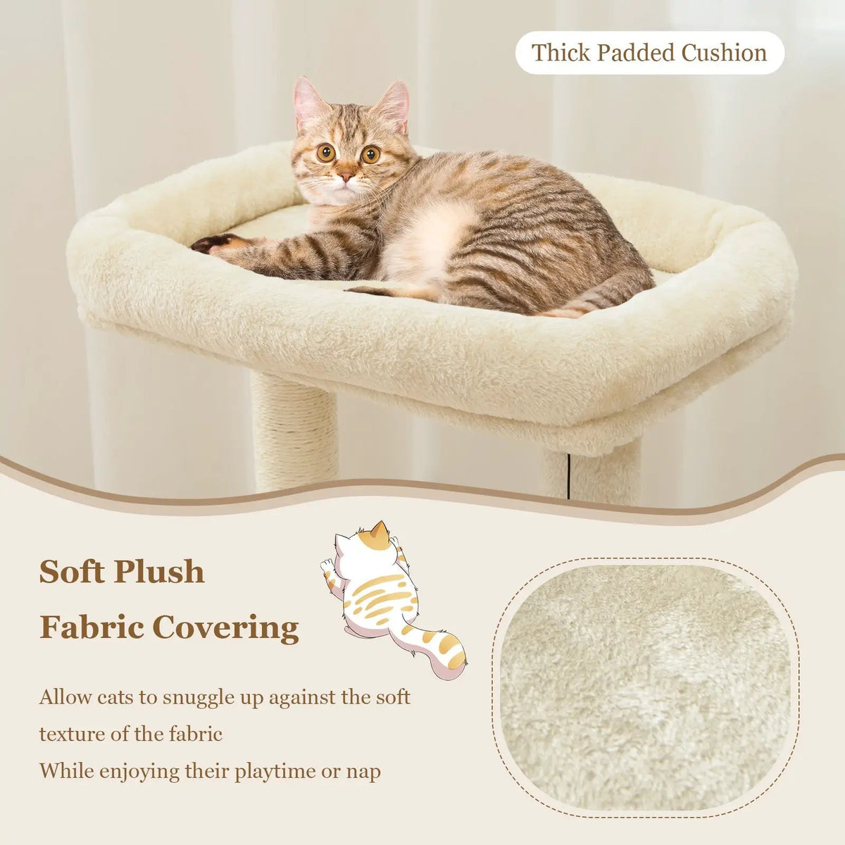 Cat Tree with Perch and Hanging Ball for Indoor Activity Play and Rest, photo 14 of 16
