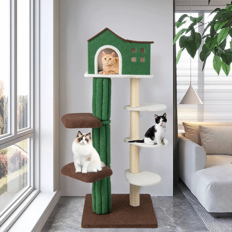 Multi-level Cat Tree with Condo and Anti-tipping Device-Green by DirectDeals