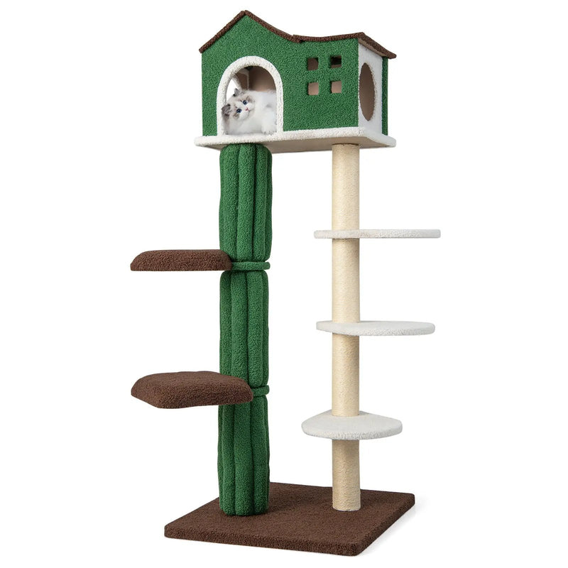 Multi-level Cat Tree with Condo and Anti-tipping Device-Green by DirectDeals