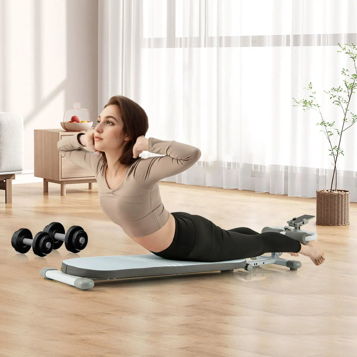 Multifunctional Sit Up Bench Workout Bench with 3 Gear Adjustable Angles and Adjustable Length