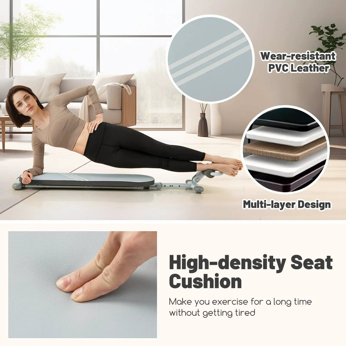 Multifunctional Sit Up Bench Workout Bench with 3 Gear Adjustable Angles and Adjustable Length, photo 8 of 9