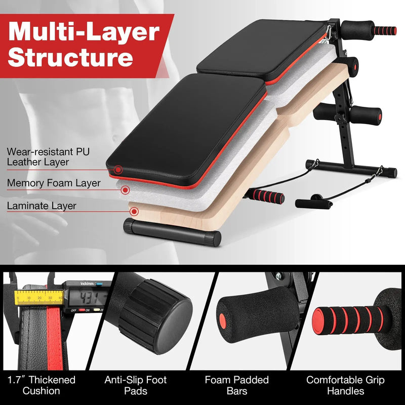 Multifunctional Sit up Bench 4 Position Adjustable Metal Workout Bench by DirectDeals