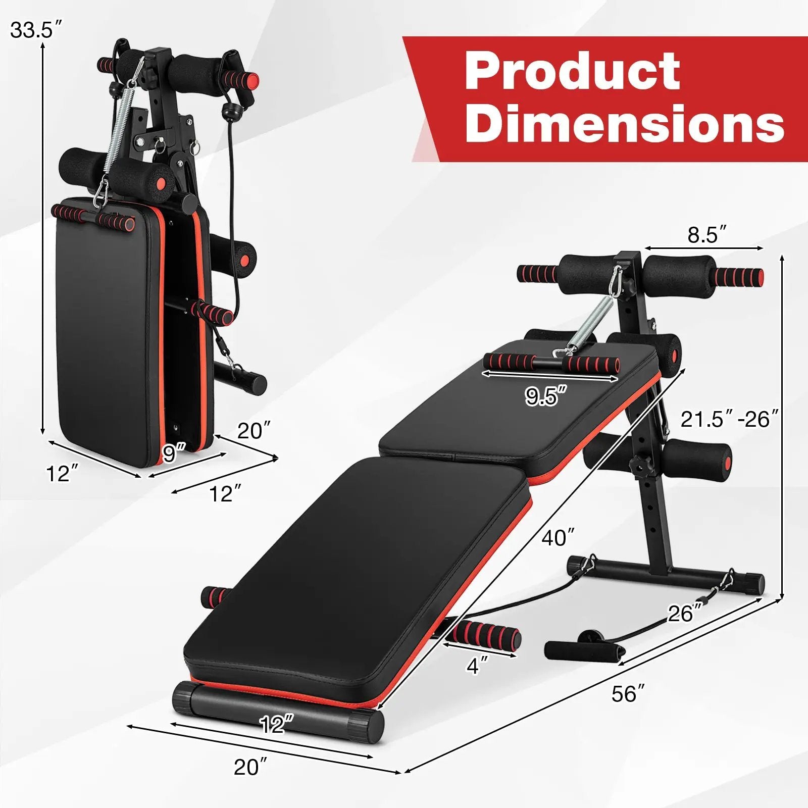 Multifunctional Sit up Bench 4 Position Adjustable Metal Workout Bench by DirectDeals