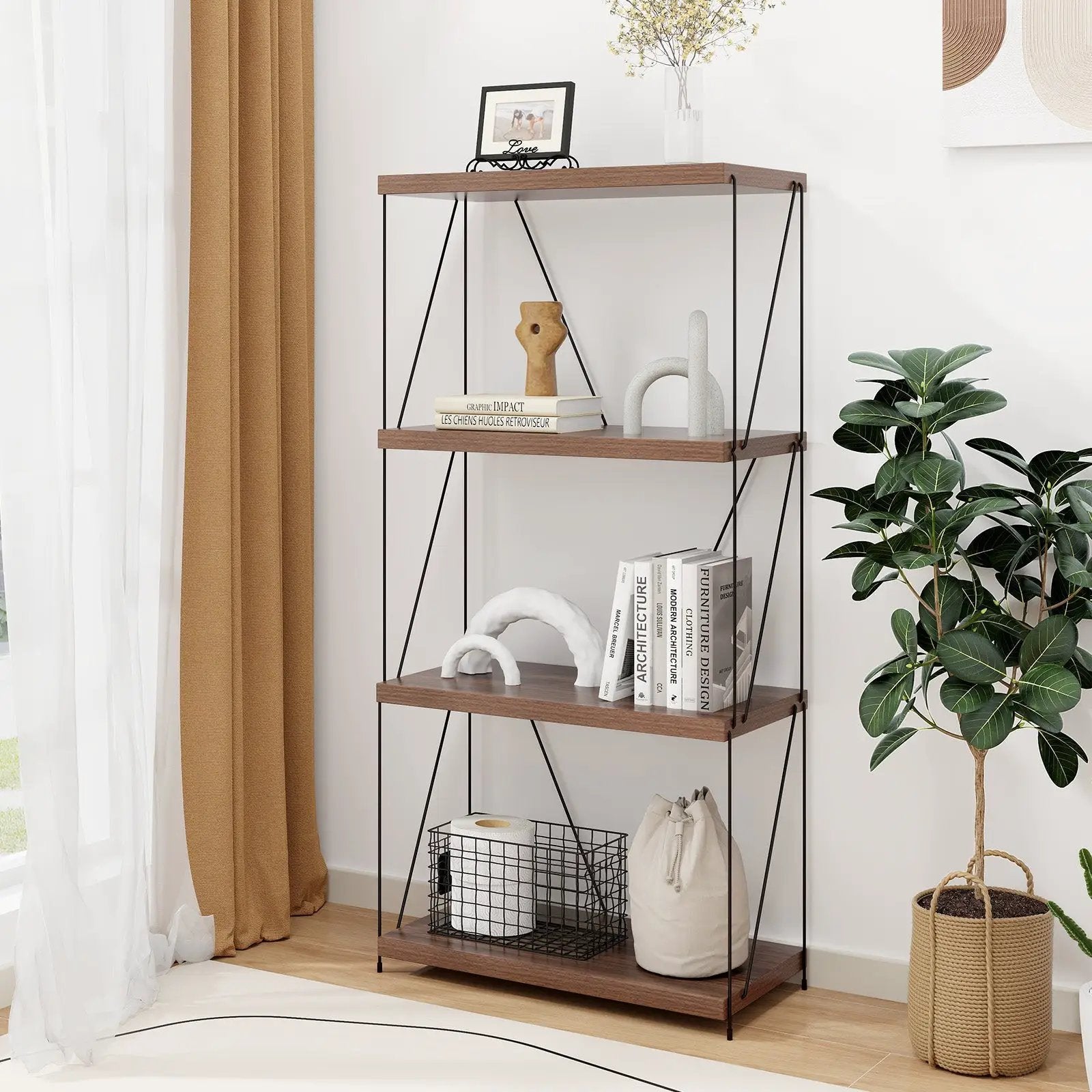 2/3/4/5-Tier Multipurpose Display Rack with Metal Frame-4-Tier by DirectDeals