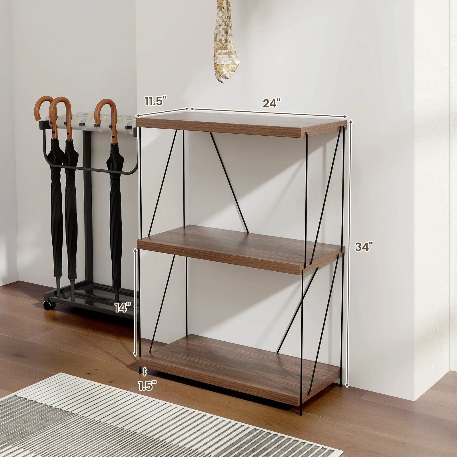 2/3/4/5-Tier Multipurpose Display Rack with Metal Frame-34 inches by DirectDeals