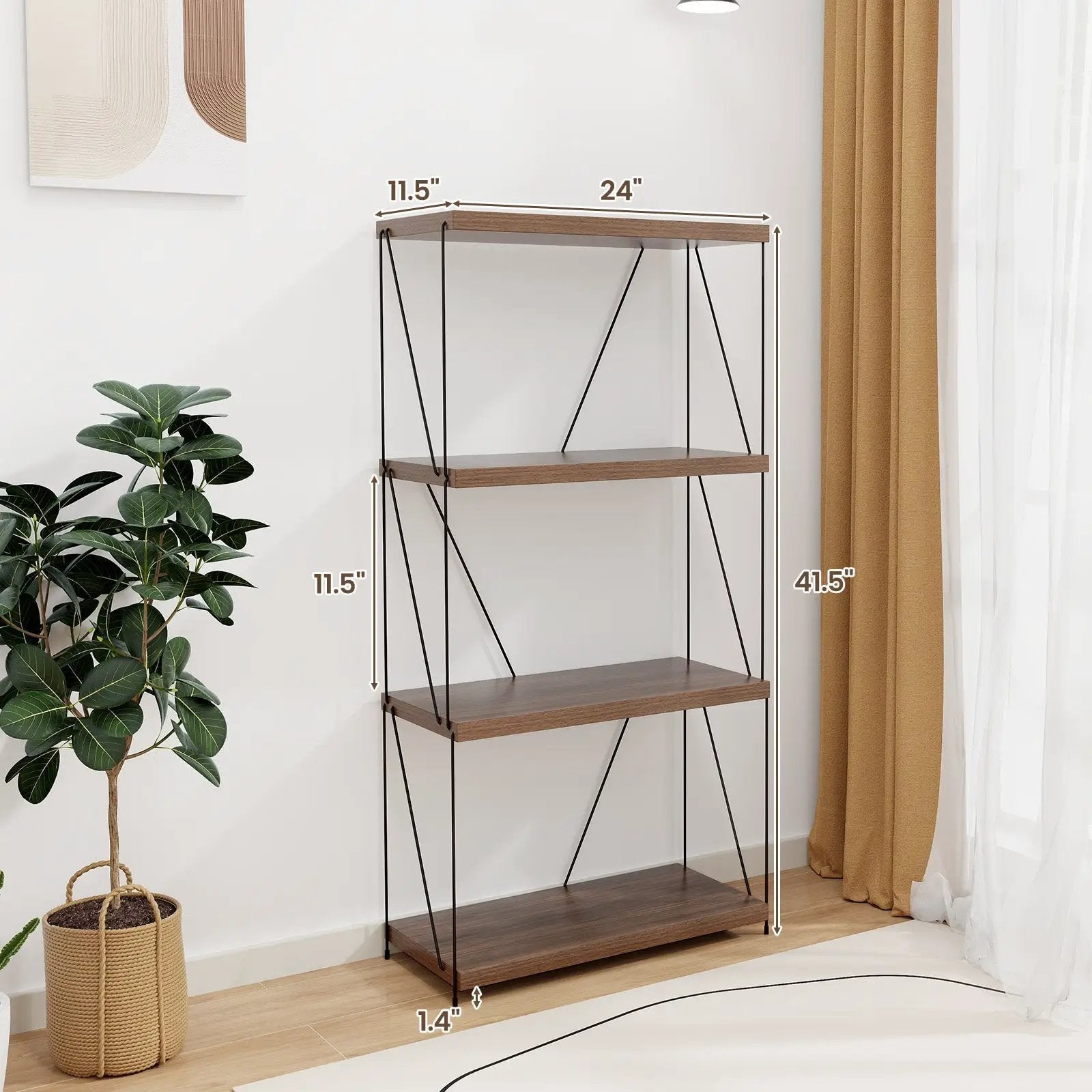 2/3/4/5-Tier Multipurpose Display Rack with Metal Frame-4-Tier by DirectDeals