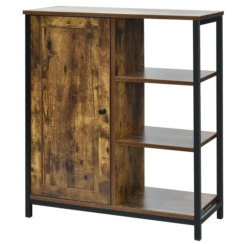 Multipurpose Freestanding Storage Cabinet with 3 Open Shelves and Doors by DirectDeals
