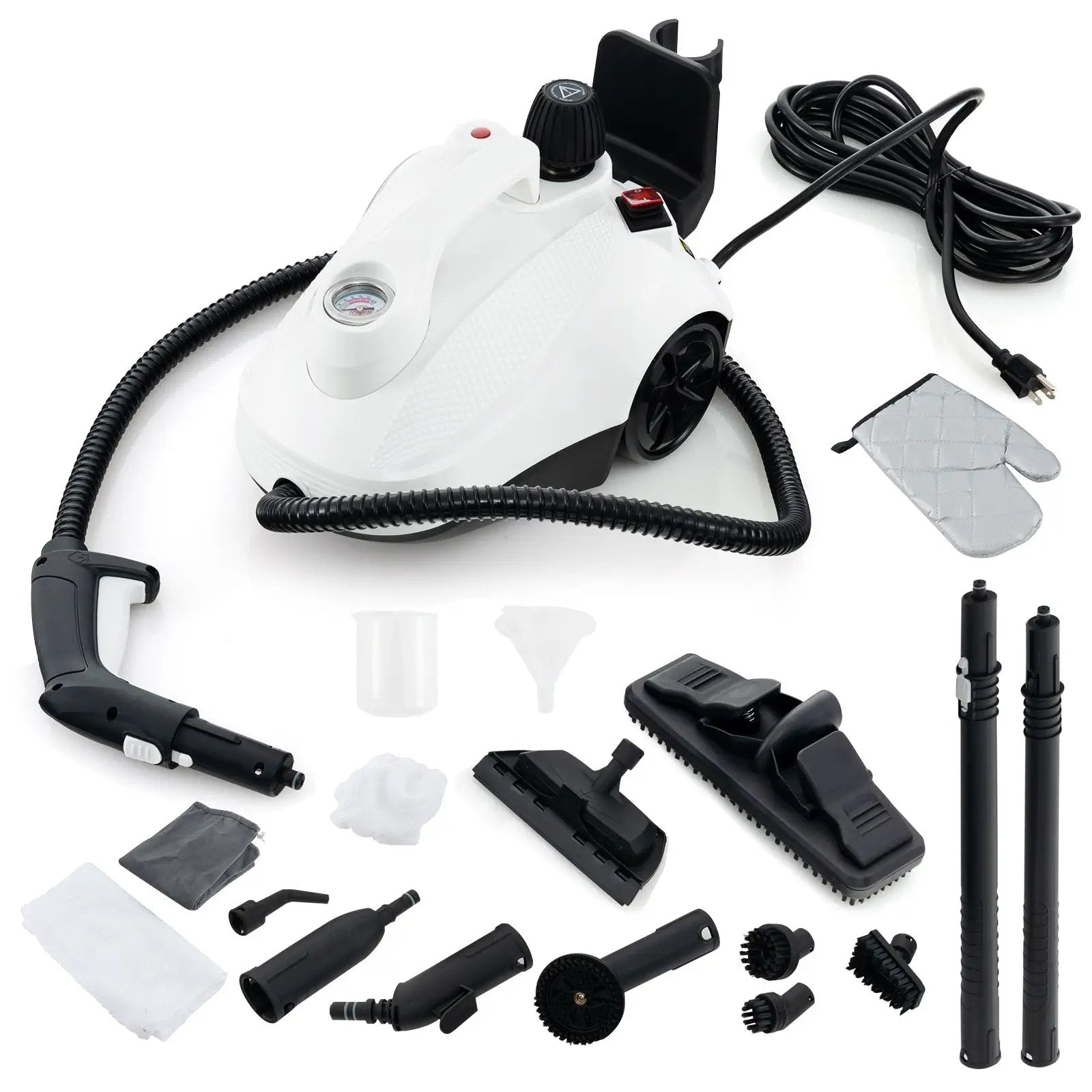 Multipurpose Steam Cleaner 1800W Portable Household Steamer with 61 oz Tank-Gray & White by DirectDeals