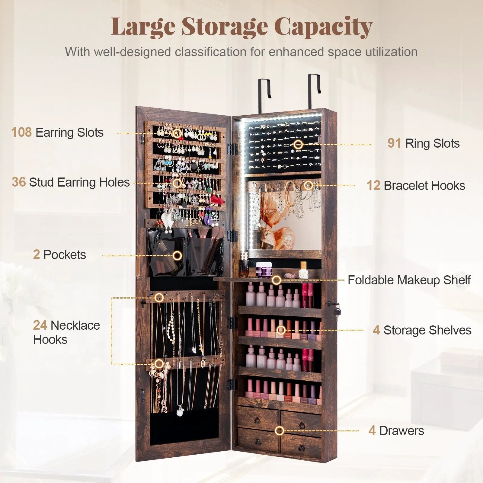 Multipurpose Storage Cabinet with 4 Drawers by DirectDeals