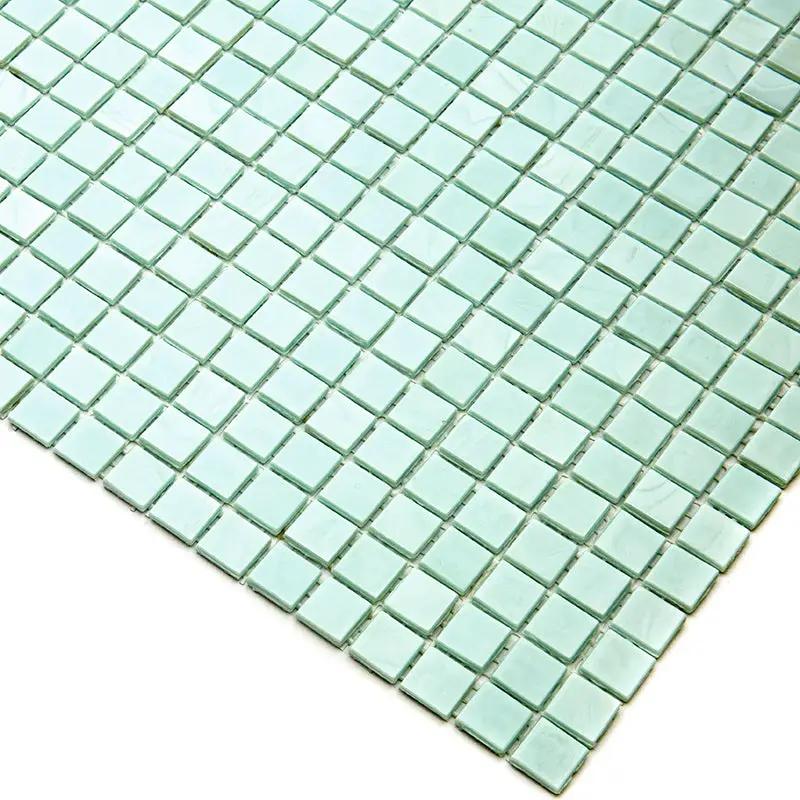 Light Blue-Green 12x12 Glossy Uniform Square Glass Mosaic Tile (20 pack, 18.69 sq ft/case) by Apollo Tile