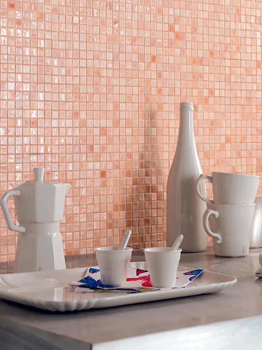 Shimmer Beige 12x12 Glossy Uniform Square Glass Mosaic Tile (20 pack, 18.69 sq ft/case) by Apollo Tile