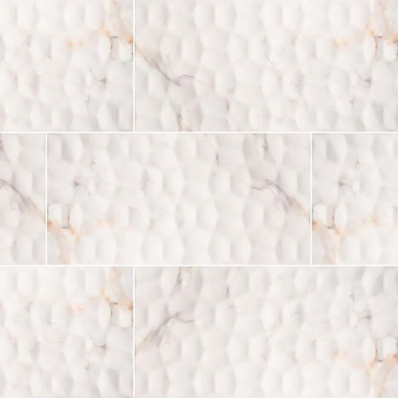 Adella Viso Calacatta 12x24 Satin Matte Ceramic Mosaics by MSI Surfaces