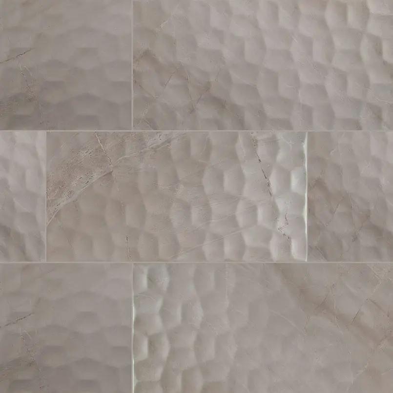 Adella Viso Gris 12x24 Satin Matte Ceramic Mosaics close up