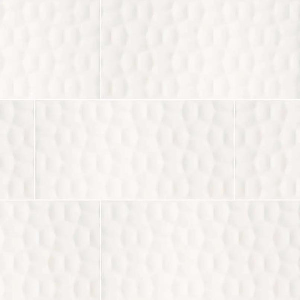 Adella Viso White 12x24 Satin Matte Ceramic Mosaics, photo 2 of 5