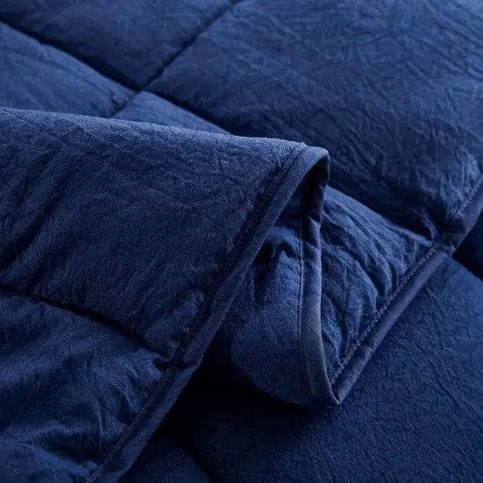 King Size Navy 3 Piece Microfiber Reversible Comforter Set by HomePacific