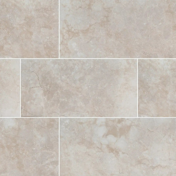 Essentials Ansello Ivory Matte Travertine Look Ceramic Tiles 12x24