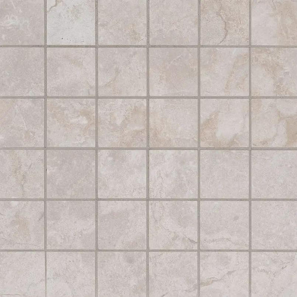 Essentials Ansello Ivory Matte Travertine Look Ceramic Mosaics 2x2