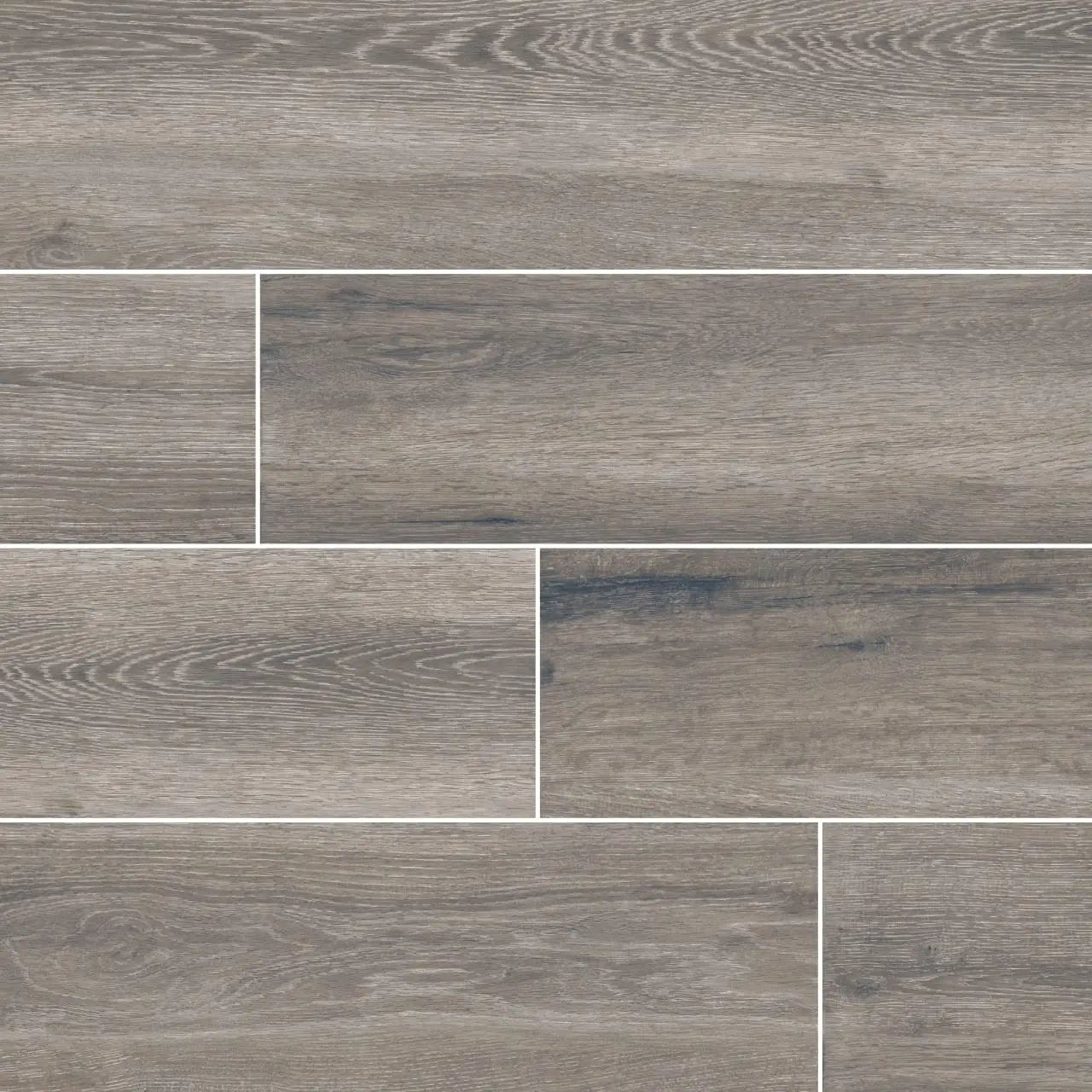 Antoni Gris Matte Wood Look Porcelain Tiles 6x36 close up