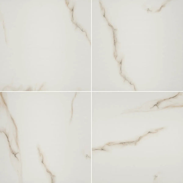 Aria Bianco Polished Marble Look Porcelain Tiles 24x24