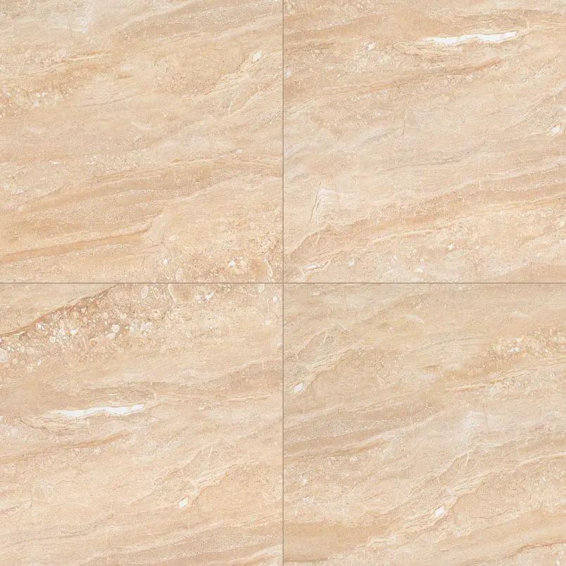Aria Oro Polished Marble Look Porcelain Tiles 24x24 close up
