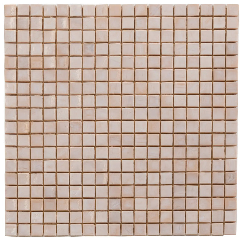 Shimmer Beige 12x12 Glossy Uniform Square Glass Mosaic Tile (20 pack, 18.69 sq ft/case) by Apollo Tile
