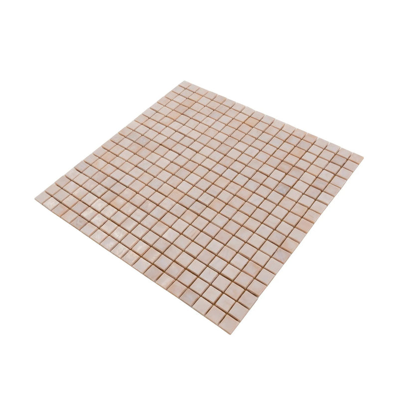 Shimmer Beige 12x12 Glossy Uniform Square Glass Mosaic Tile (20 pack, 18.69 sq ft/case) by Apollo Tile