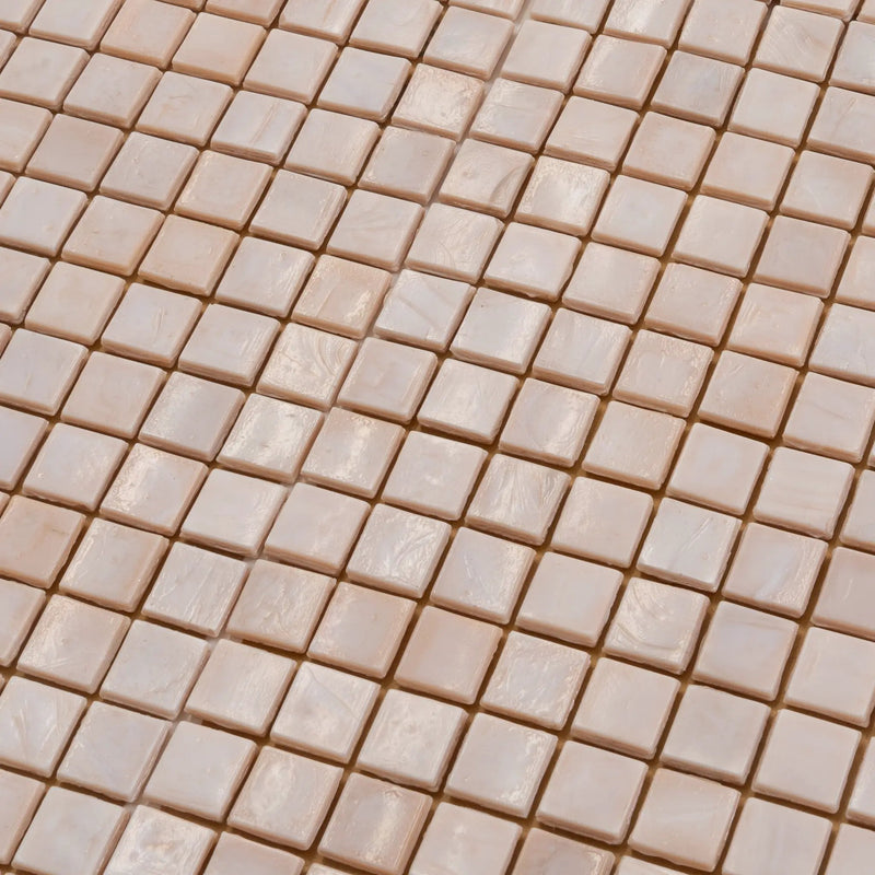 Shimmer Beige 12x12 Glossy Uniform Square Glass Mosaic Tile (20 pack, 18.69 sq ft/case) by Apollo Tile