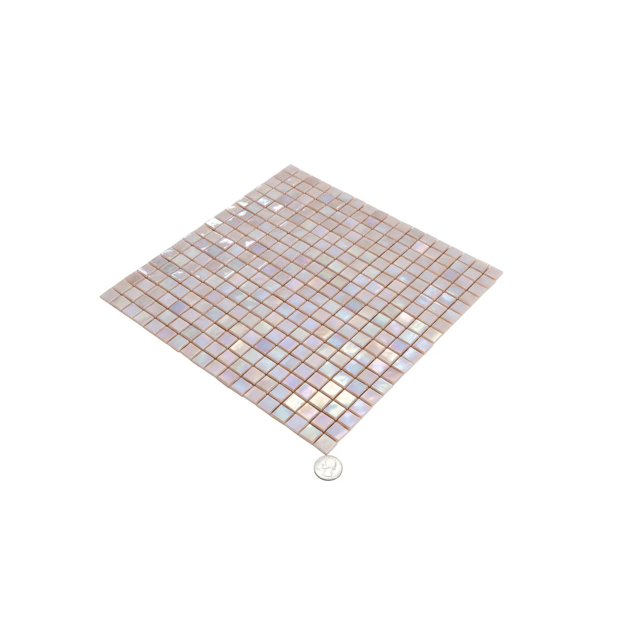 Tuscan Beige 12x12 Glossy Uniform Square Glass Mosaic Tile (20 pack, 18.69 sq ft/case) by Apollo Tile