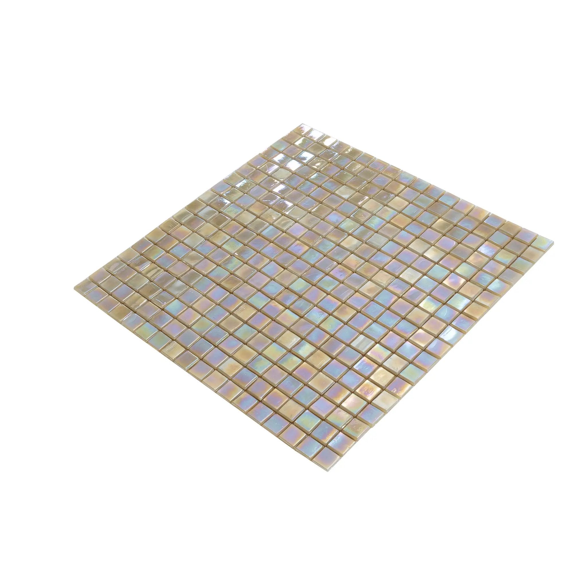 Ecru Beige 12x12 Glossy Uniform Square Glass Mosaic Tile (20 pack, 18.69 sq ft/case) by Apollo Tile