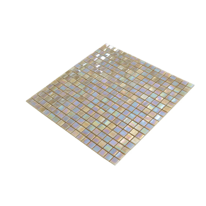 Ecru Beige 12x12 Glossy Uniform Square Glass Mosaic Tile (20 pack, 18.69 sq ft/case) by Apollo Tile