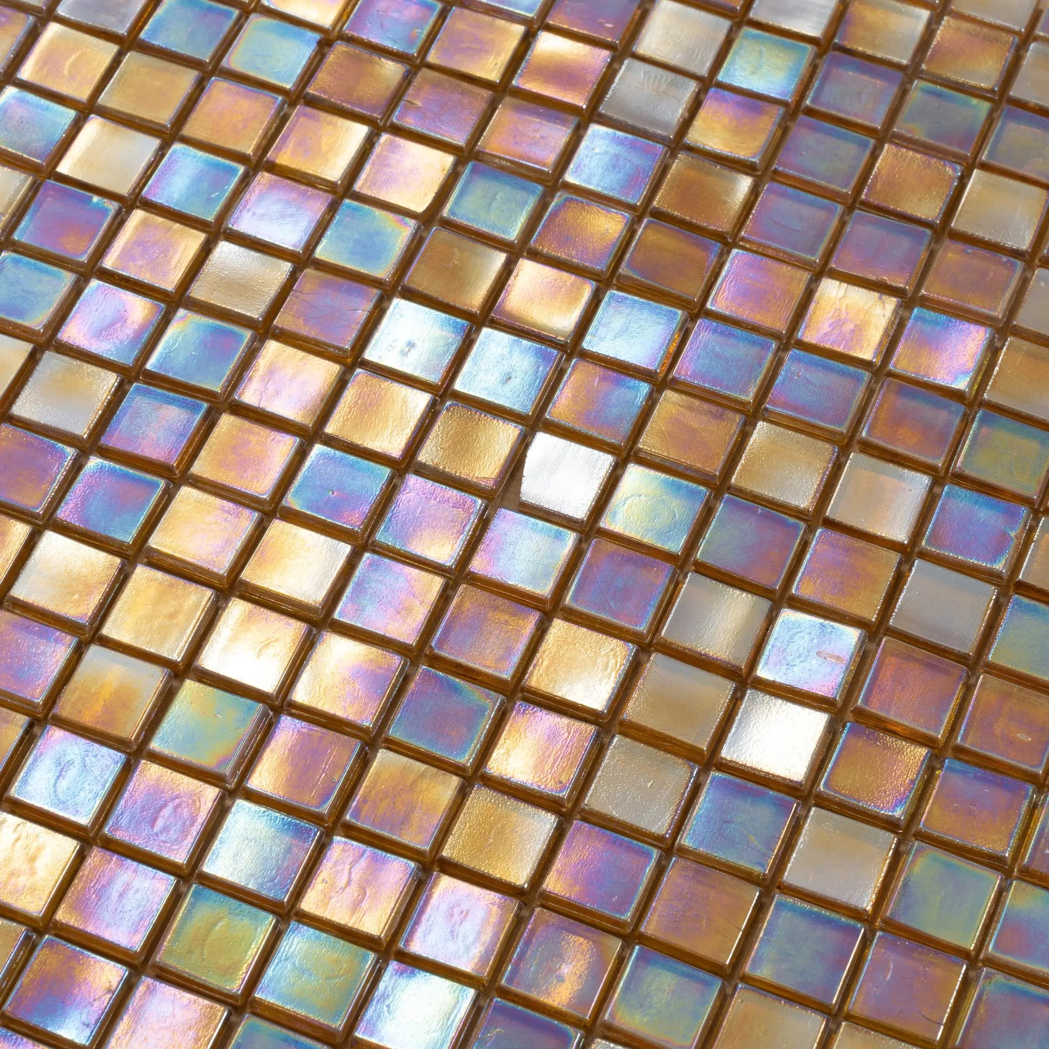 Gold Beige 12x12 Glossy Uniform Square Glass Mosaic Tile (20 pack, 18.69 sq ft/case) by Apollo Tile