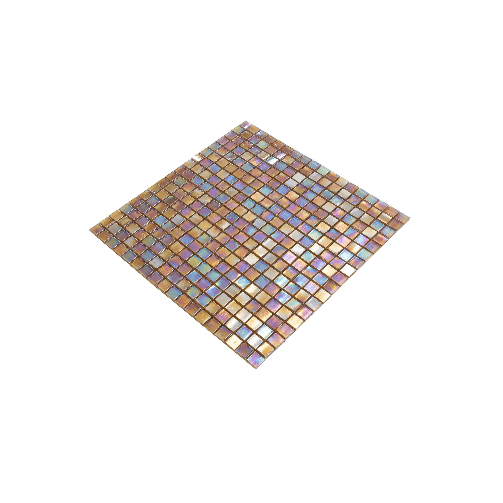 Gold Beige 12x12 Glossy Uniform Square Glass Mosaic Tile (20 pack, 18.69 sq ft/case) by Apollo Tile